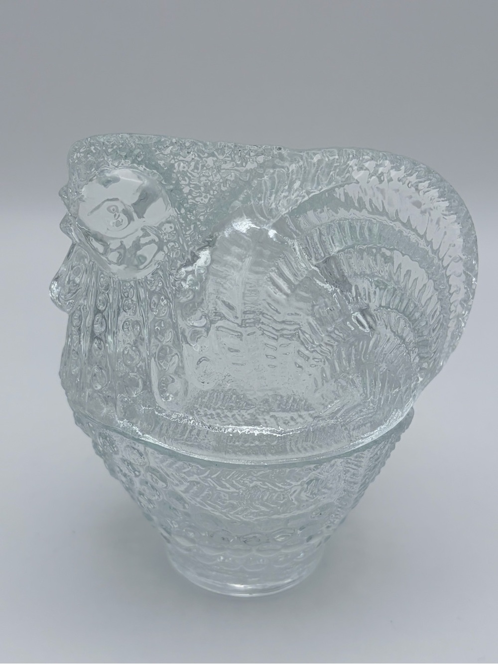 Vintage Clear Glass Hen on Basket Lidded Egg Cup/Trinket Box